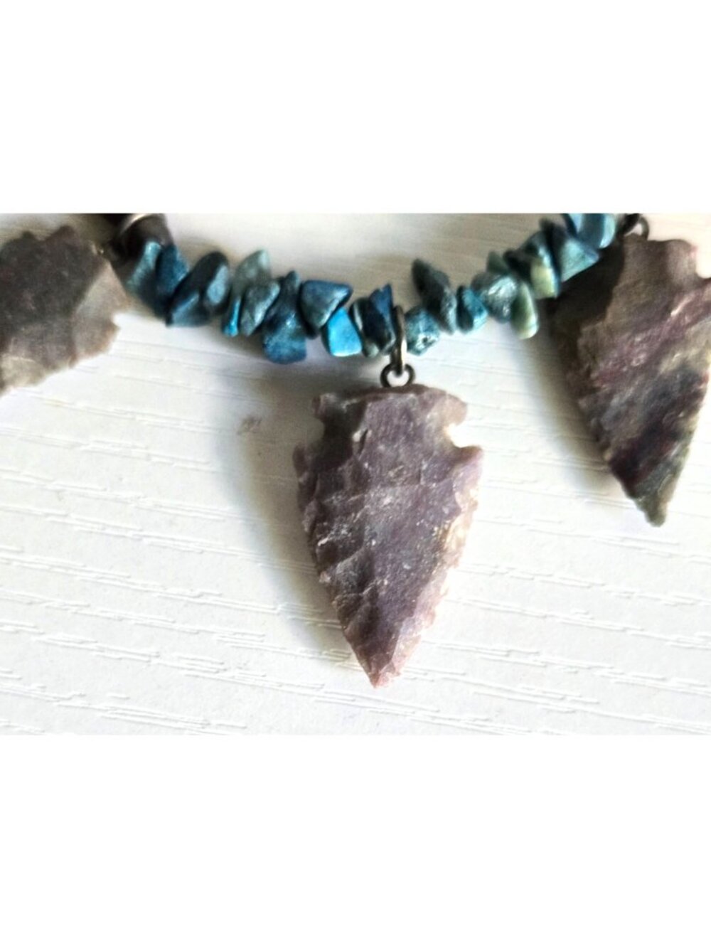Mens Women Blue and Brown Stones 3 Arrowheads Bracelet Lobster Clasp 28 grams - Picture 5 of 9